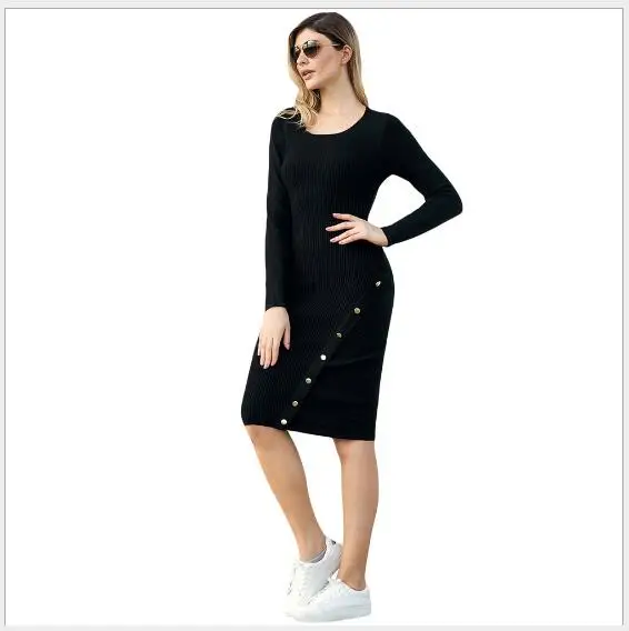 Женский свитер 2018 новый осенний длинный отрезок Slim Fit пуловер женская верхняя