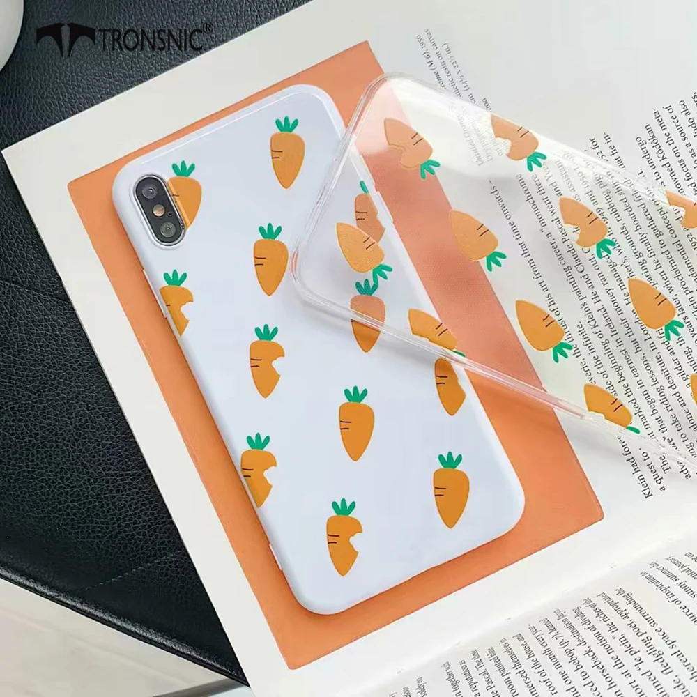 Чехол TRONSNIC для телефона с морковкой iPhone X XS MAX XR прозрачный Забавный матовый