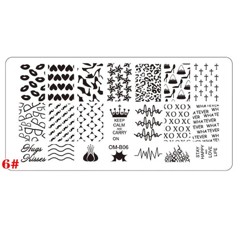 1 шт. прямоугольный шаблон для стемпинга ногтей из нержавеющей стали 6 х12 см