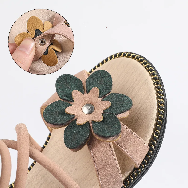 Высокое качество 2019 модная летняя обувь для девочек маленькая принцесса кожаные