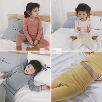 toddler pajamas sets 2019 new arrival spring baby girls boys nightgown long sleeves pant 2pcs cotton solid kids baby sleepwear