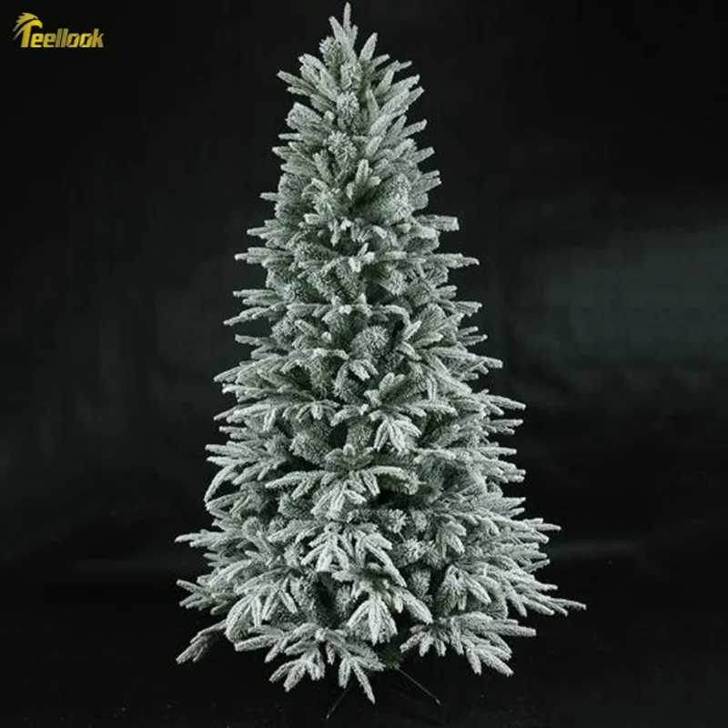 

Teellook 1.2m/4.0m Snowflake Christmas Tree PE+PVC Mixed Leaf Christmas Hotel Family Mall Decoration Flocking Tree