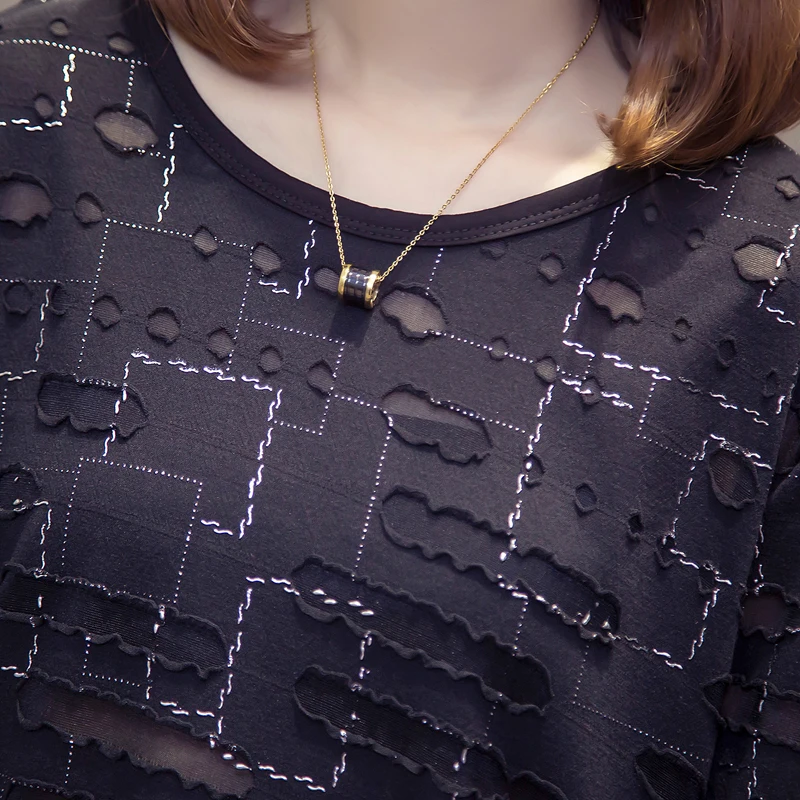 Женская футболка с короткими рукавами больших размеров на весну и лето рубашка