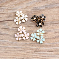 10pcslot flower enamel charms alloy dangle charms for diy women necklace bracelet pendant jewelry making