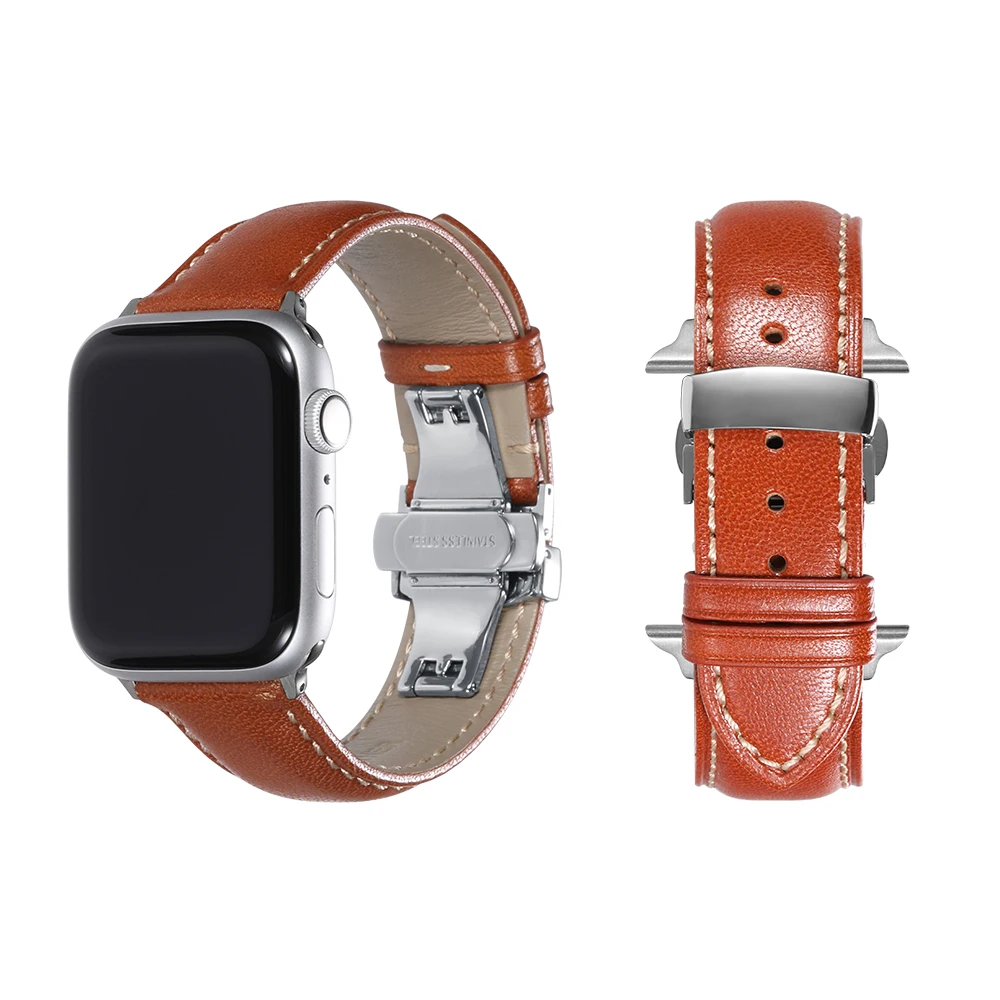 Ремешок iStrap из натуральной кожи для Apple Watch 42 мм 38 мм/44 40 серия 4 3 2 1 ремешок iWatch |