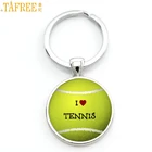Tafree дизайн бренда Мужчины Женщины брелок я люблю Теннис модные спортивные любовник брелок кольцо держатель события команды подарки Ювелирные изделия SP678