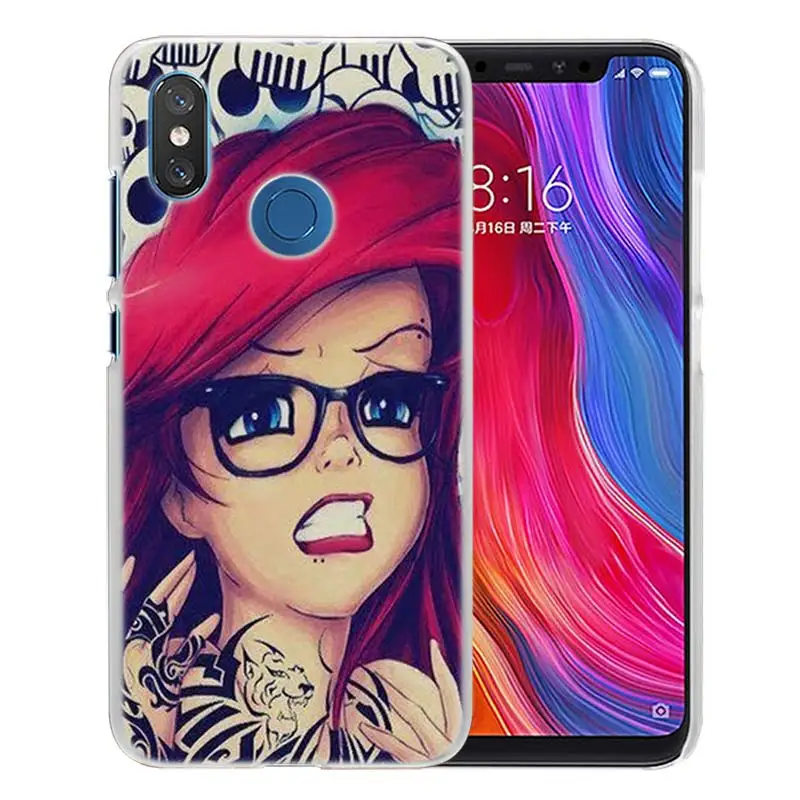 02 Для Xiaomi Redmi Note 7 Go 6 6A Pro S2 5 Plus 4X mi играть Honor 8 lite A2 A1 Прозрачный жесткий чехол Пластик чехол Ариэль маленькая татуировка в виде русалки - Цвет: 02