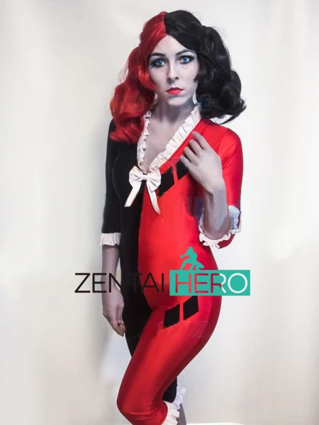 ZentaiHero 2018 Новый 52 Harley Quinn костюм спандекс Косплей Костюм/Пижама для супергероя