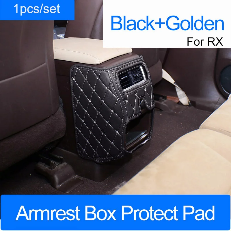 For RX Black 1Pcs QHCP автомобильный подлокотник коробка анти-кик мат задняя защита сиденья коврик детский анти-кик коврик подходит для Lexus ES200 250 NX200 300 RX300 450H - Название цвета: For RX Black 1Pcs