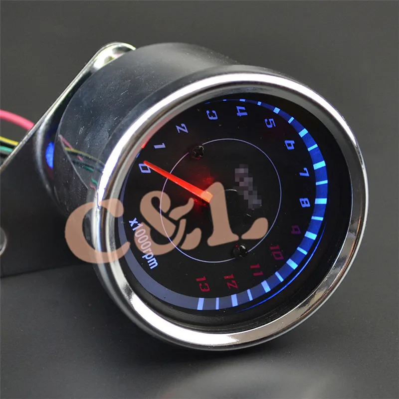 Универсальный черный одометр для мотоцикла со светодиодный ными индикаторами