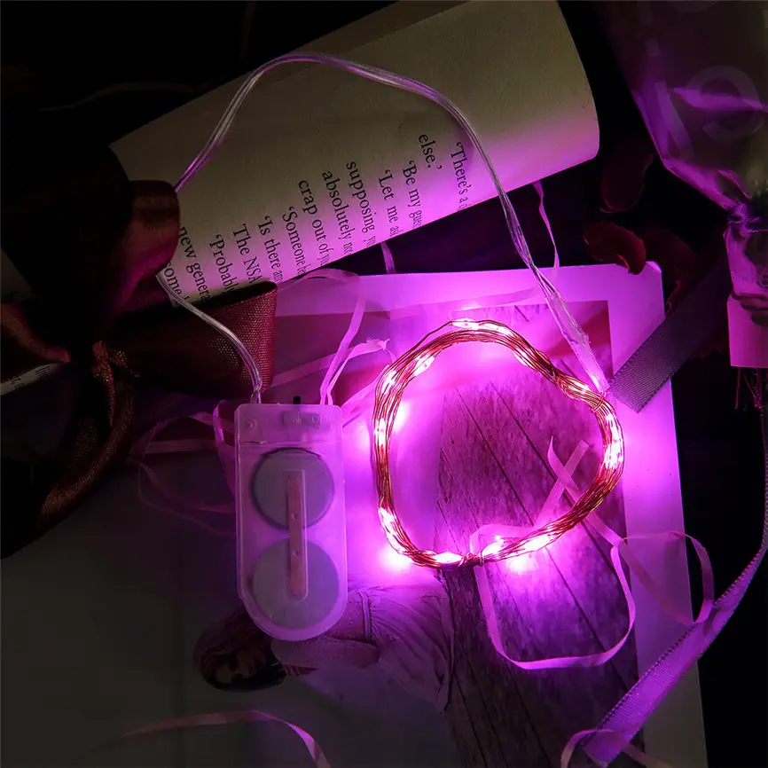 Красочные 1 м 10 светодиодных кнопочных аккумуляторов Серебряная медная