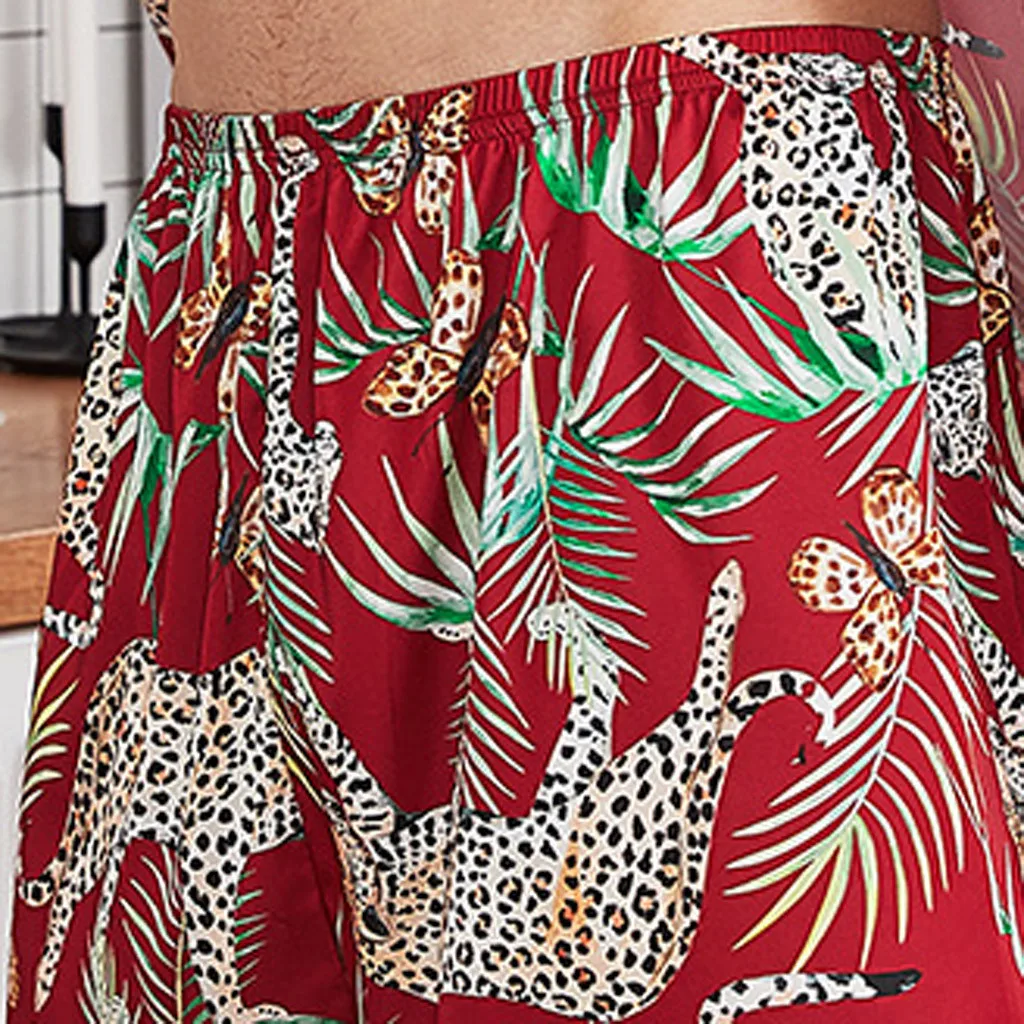 Мужские штаны для сна Мужская одежда мужские шелковые пижамы с моделированием