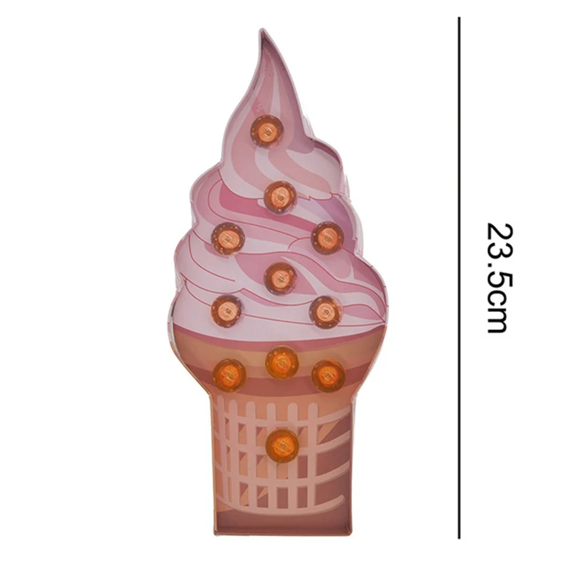 Ice Cream A 3D светодиодный стол ночной Светильник s картона ночника шатер неоновый светильник кактус птица фруктовое мороженое настольная лампа Домашний детский подарок - Испускаемый цвет: Ice Cream A