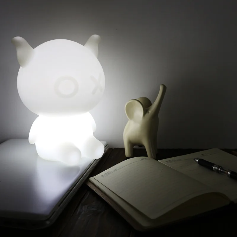Novelty USB Led Night Light cartoon bear Seven color change remote controller desk lamp light gift for Baby Children | Лампы и