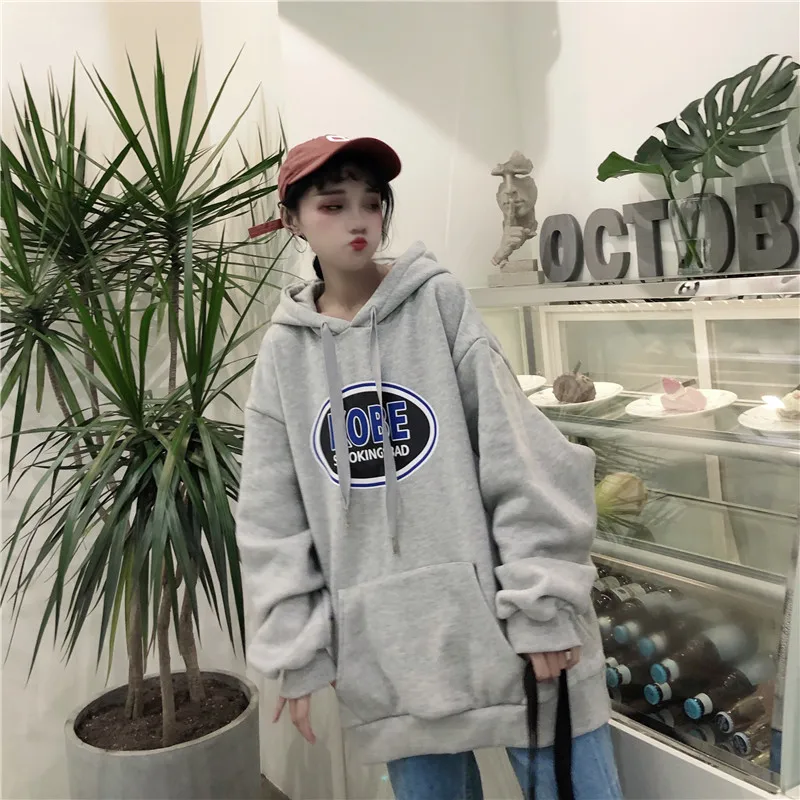 YouGeMan модная уличная хип-хоп толстовка женская зимняя Корейская Ulzzang Harajuku флис с капюшоном Свитеры Толстовки с капюшоном топы