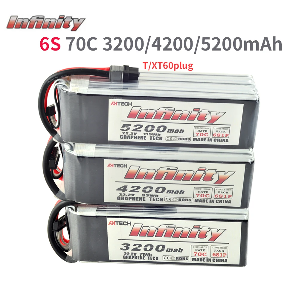 Infinity 6S LiPo батарея 70C 3200mAh 4200mAh 5200mAh 22 2 V с T или XT60 разъем RC Lipo батарея|Детали и