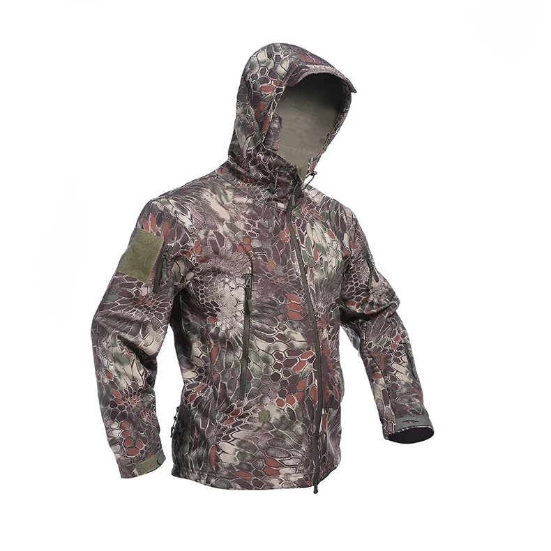 Немецкая камуфляжная куртка из мягкой кожи акулы уличная штурмовая охотничья с