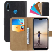 luxury wallet case for huawei p20 lite pu leather retro flip cover magnetic fashion cases strap