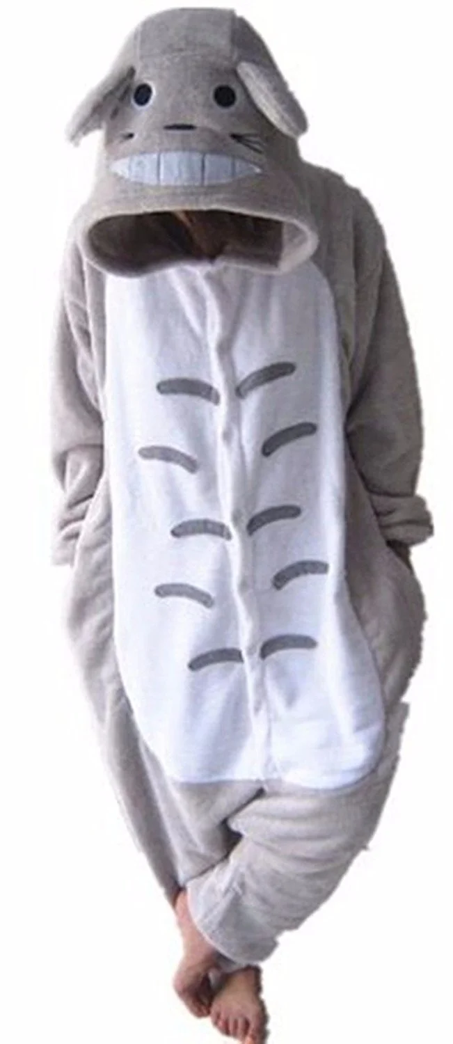 Взрослый мужской Тоторо Onesies Животных Косплей Костюм Хэллоуин Рождество Пижамы| |