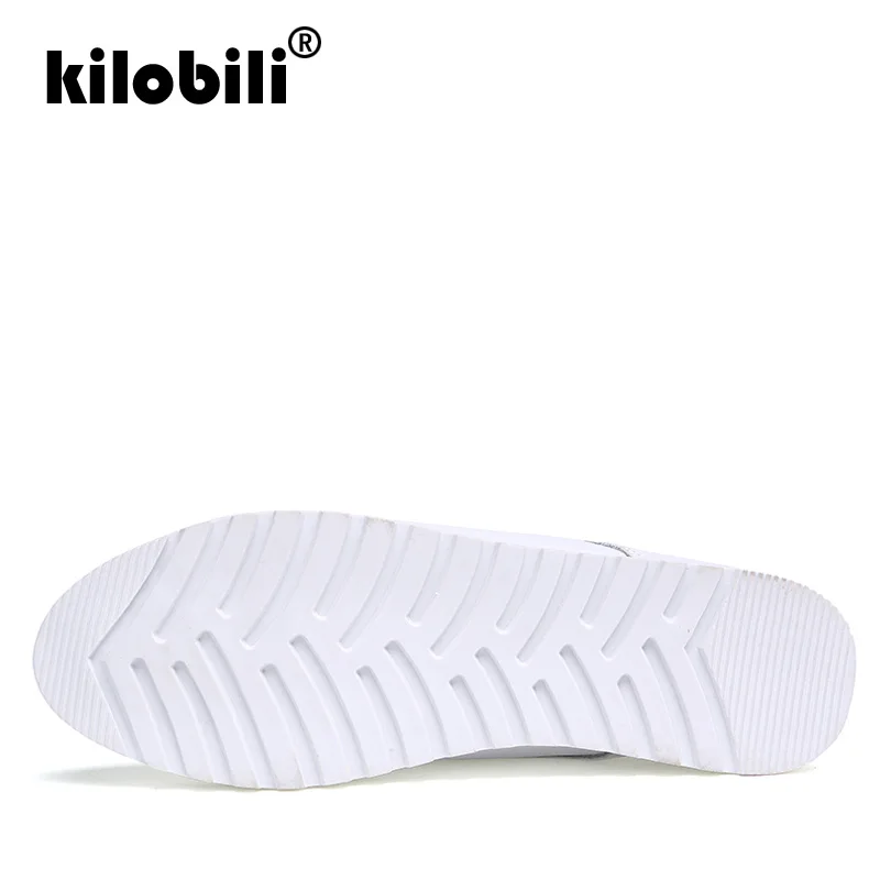 Kilobili/2018 осенние женские кроссовки из натуральной кожи женская обувь на плоской