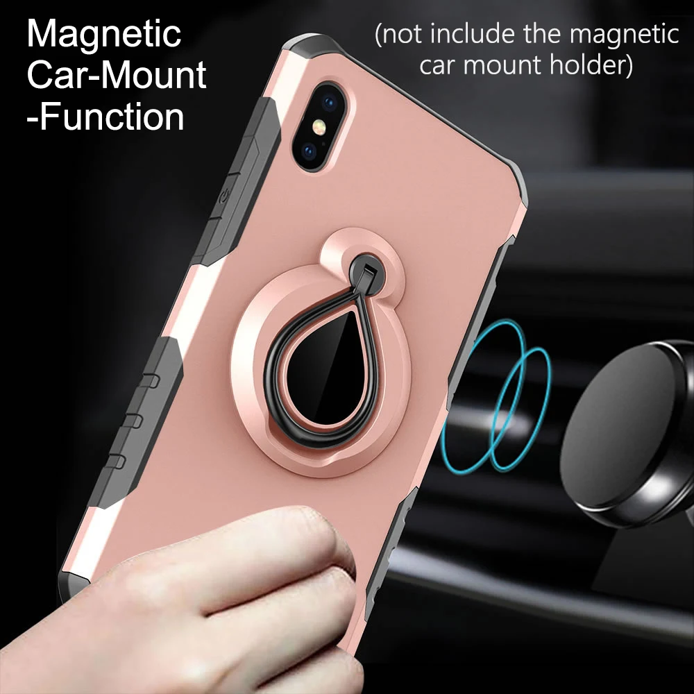 Birdroom Phone Case for iPhone X 7 8 plus TPU PC 2 in 1 Cover With Ring Kickstand |