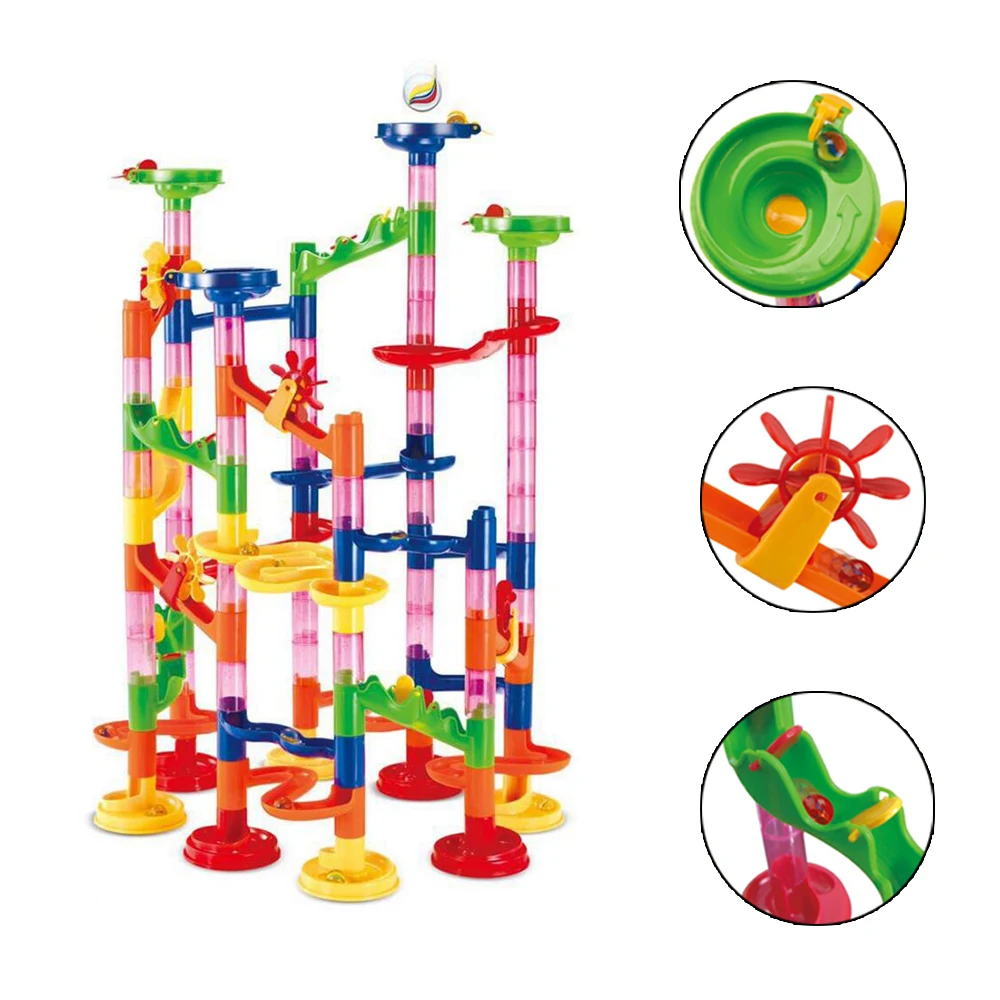 105 шт. Детский конструктор гоночная трасса|Динамические конструкторы с шариками|