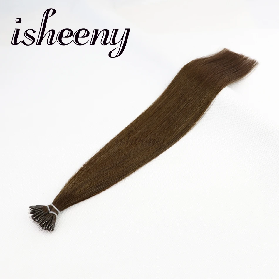 #4 Isheeny 1" 18" 2" Человеческие волосы Remy с микро-бусинами для наращивания в европейском стиле, 9 цветов, черный, коричневый, блонд, пианино, нано-кольцо, волосы, 50 шт - Цвет: #4