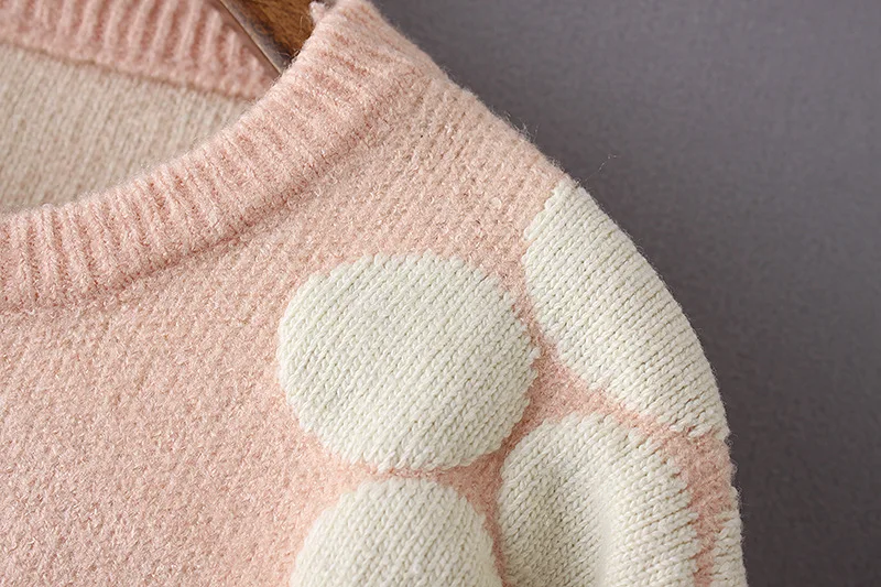 Повседневный свободный дизайн женский свитер с длинными рукавами и рукавом