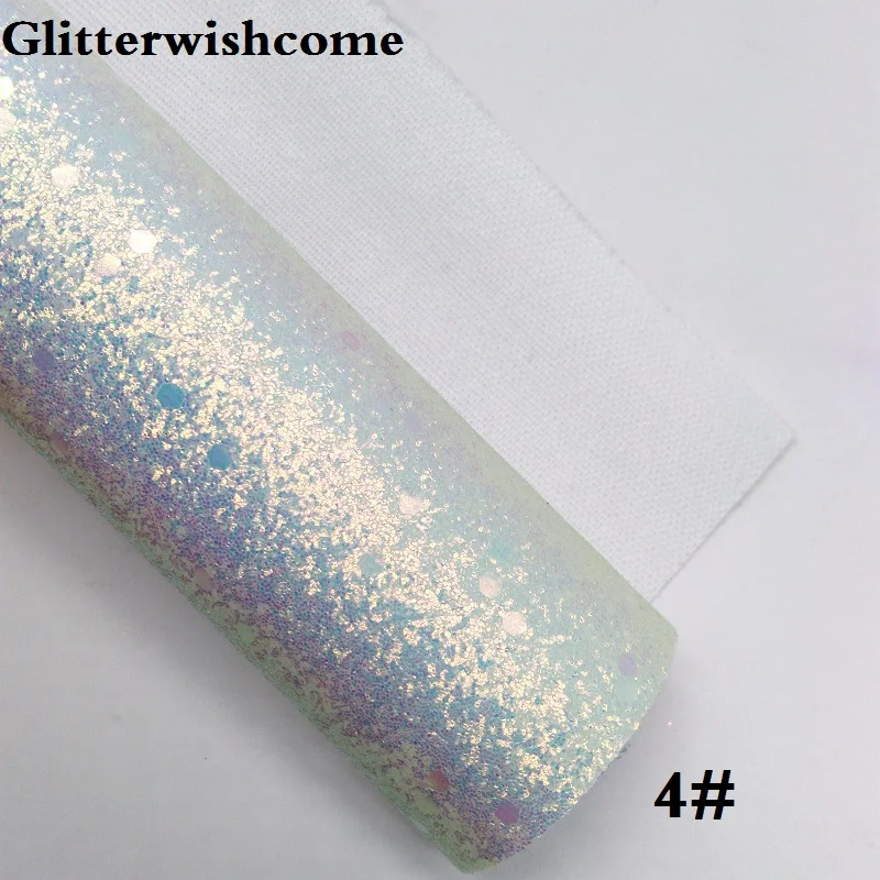 Glitterwishcome 21X29 см A4 размер винил для бантов тонкий Fluo блестящая кожаная ткань винил для бантов, GM177A - Цвет: 4