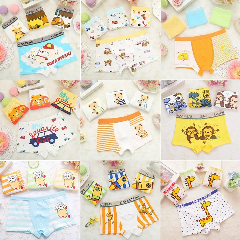 4 шт. детское нижнее белье для мальчиков детские шорты с мультипликационным