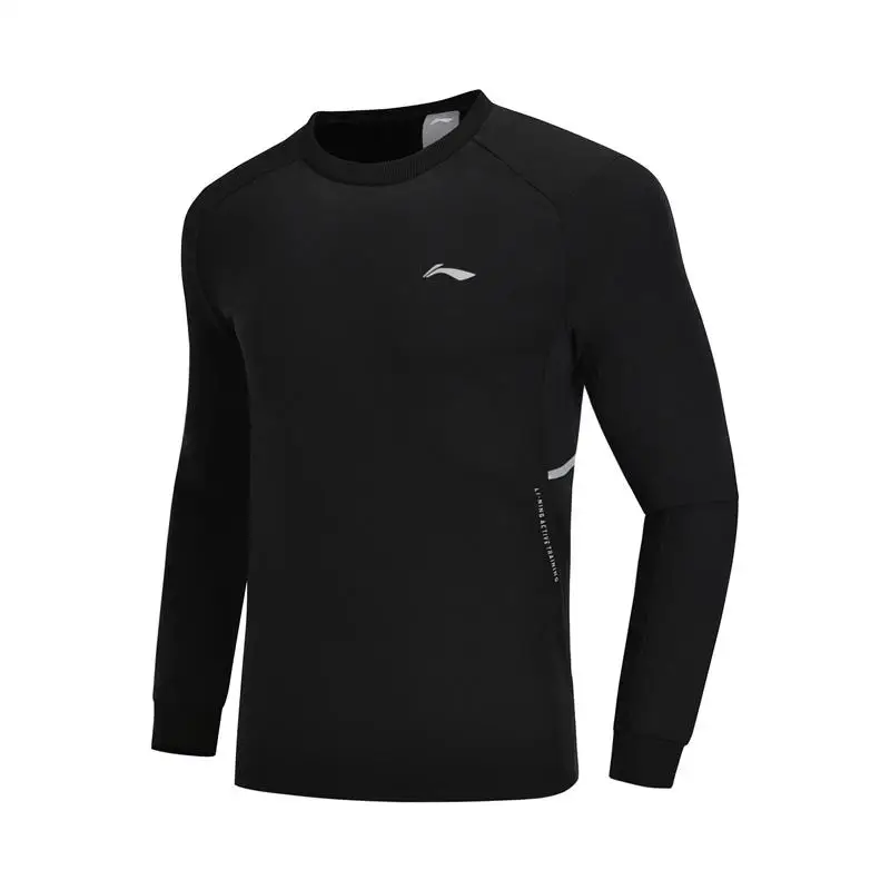 Li-Ning мужской тренировочный свитер из полиэстера и хлопка, комфортный обычный крой, толстовка с подкладкой, спортивные топы AWDN349 CJAS18 - Цвет: AWDN349-2H