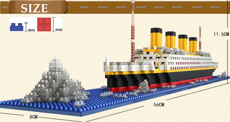 1860 шт., корабельная модель, лодка, не подходит для RS titanic, наборы круизов, сделай сам, строительные алмазные блоки, набор, детские игрушки, рождественские подарки