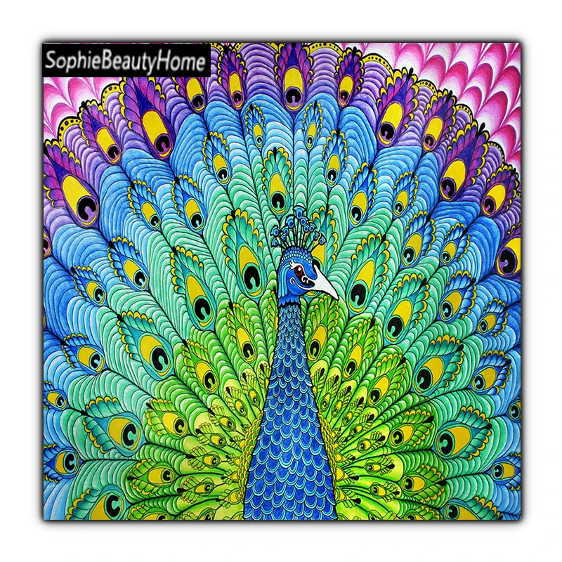 

Sophie beauty home DIY diamond pictures Home decoration Peacock open screen Animal Series Diamond Embroidery Diamond Cross Stitc