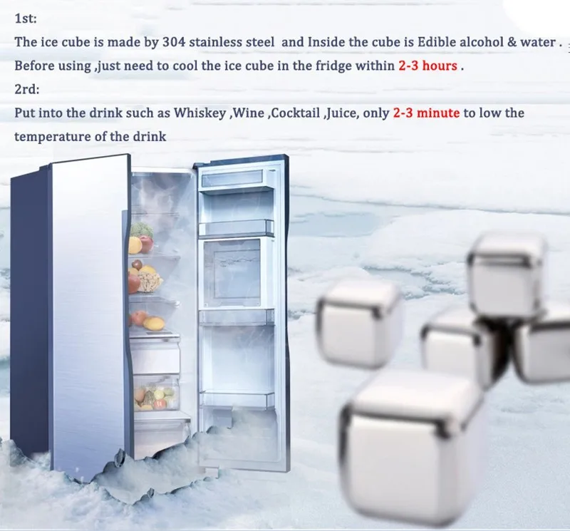 4 шт./лот вино виски пиво камни 440C нержавеющей стали кулер камень рок кубик льда