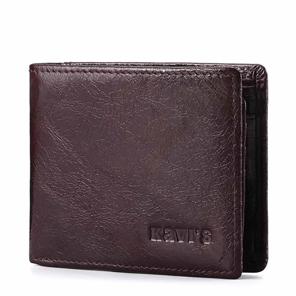 KAVIS, высокое качество, натуральная кожа, мужской кошелек, портмоне, портфель, держатель для карт, Cuzdan Perse, модный - Цвет: Coffee-S