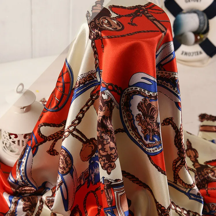 150 см печатных метр атласной ткани саржевого платье шарф тканевый материал