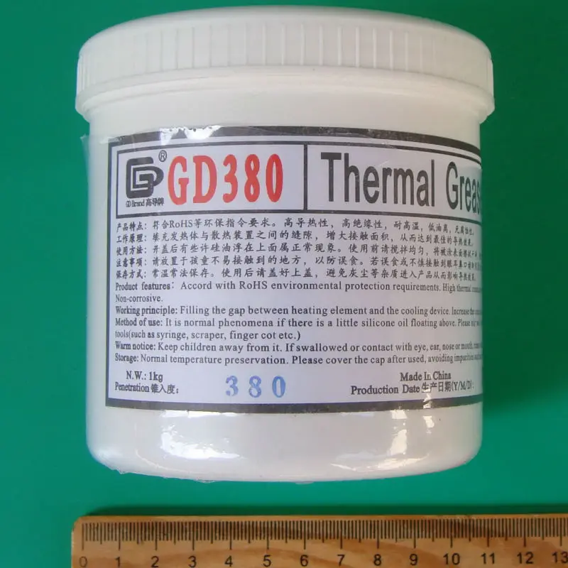

GD380 Gray Weight 1000gram Thermal Grease Silicone High Performance For HeatSink For CPU GPU Cooler Soft Bottle Packaging CN1000