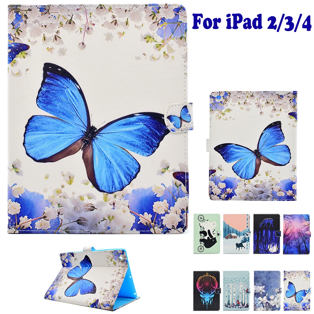 Модный чехол для планшетного ПК с рисунком Apple ipad 2/3/4 умный ipad4 подставка откидной