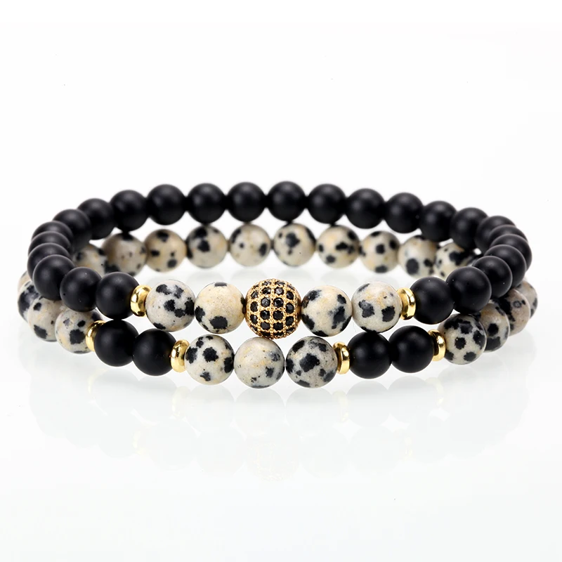 Браслет из натурального камня мужской браслет бисера Micro Pave CZ 8 мм диско шар