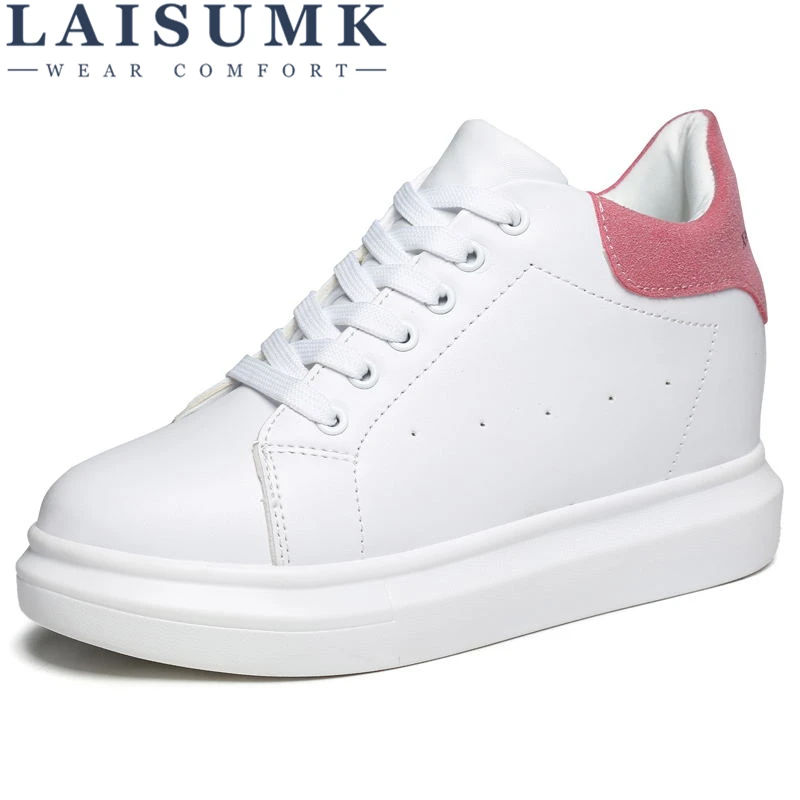 LAISUMK/женские вулканизированные кроссовки на танкетке женская повседневная обувь