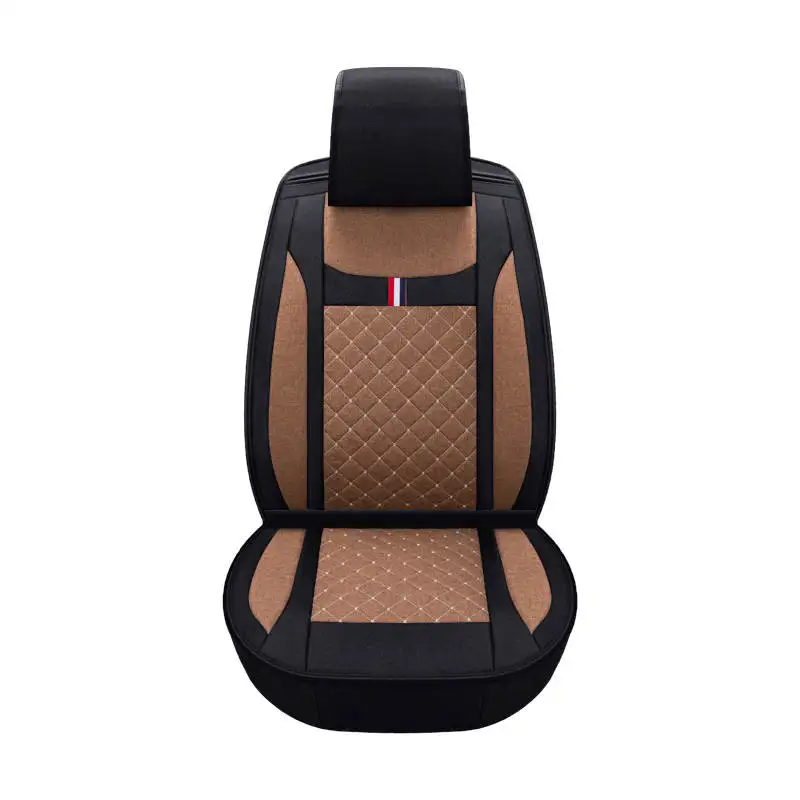 Brown standard Льняные Чехлы для автомобильных сидений, вся летняя Подушка, посылка, всесезонный универсальный чехол для автомобильных сидений, тканевый комплект, специальный cush - Название цвета: Brown standard