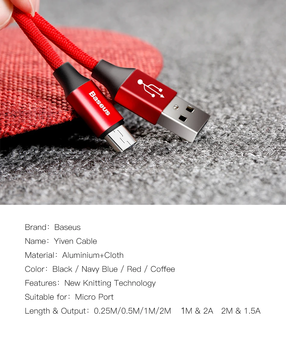Baseus кабель Micro USB для быстрой зарядки и синхронизации данных, кабель для зарядного устройства Microusb для samsung A7 Xiaomi Redmi Note 5, кабели для телефонов на базе Android
