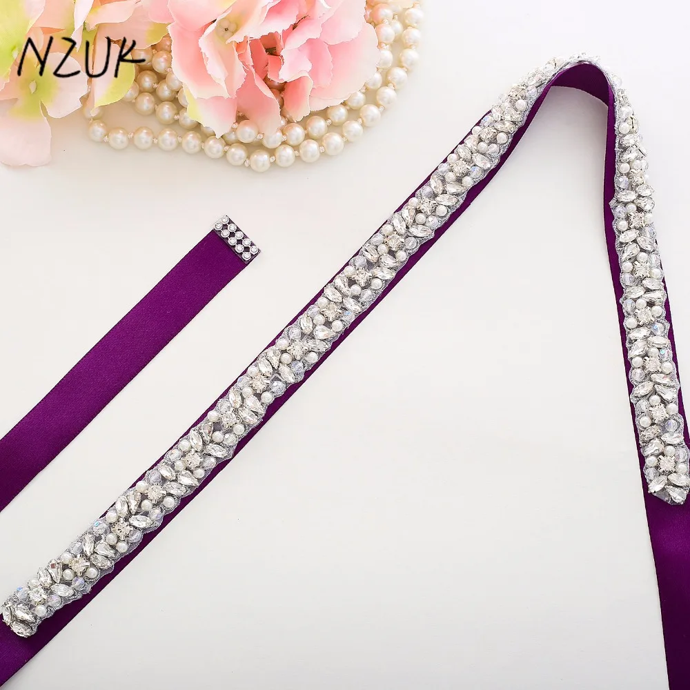 

Sliver Pearls Bridal Belt Simple Elegant Crystal Wedding Belt Rhinestones Wedding Sash For Bride Bridesmaid Dress Y134BS