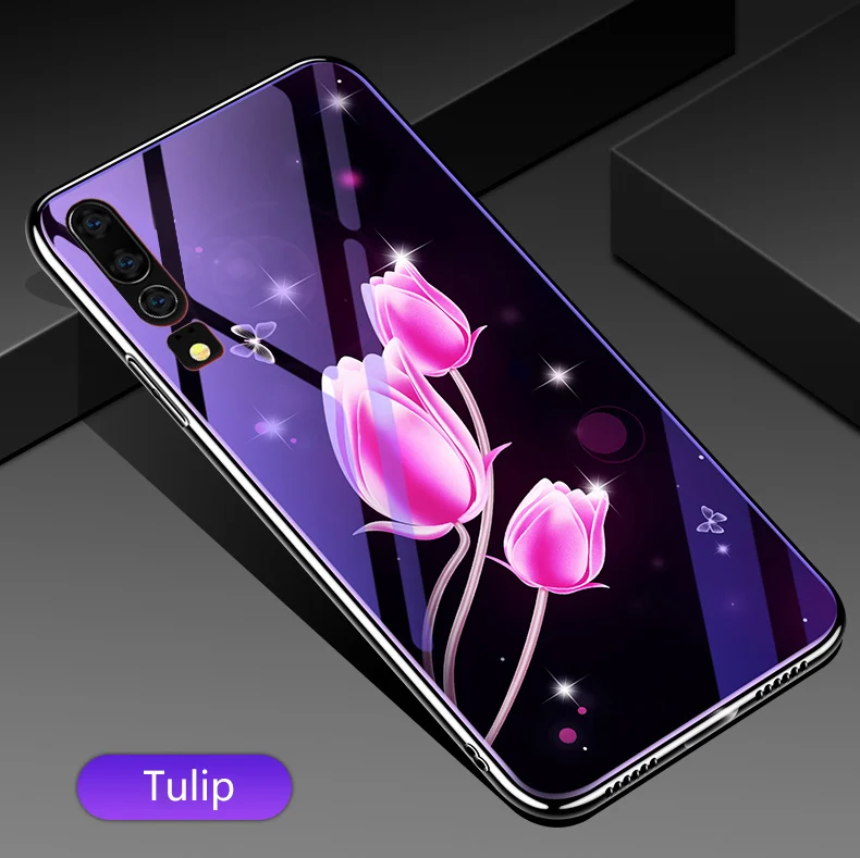 Стеклянный чехол для телефона huawei P30 Lite Pro, стеклянный чехол s, роскошный чехол-накладка с голубым напылением, светильник для huawei P30, Fundas Capa Coque