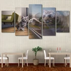 Настенный плакат HD для украшения дома, современный модульный рисунок на холсте с изображением животных, котов, тигров, гостиной