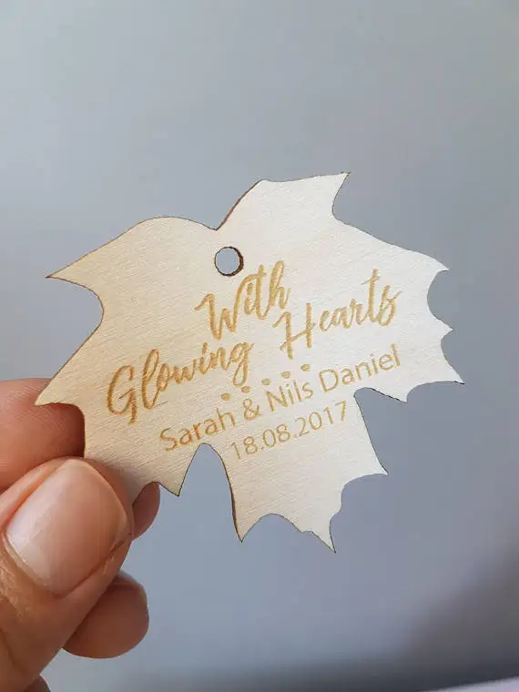Индивидуальный деревянный деревенский с любовью кленовый лист свадебный