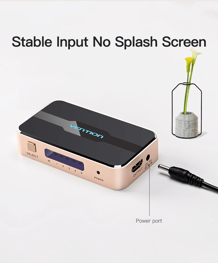 Vention HDMI Разветвитель переключатель 5 вход 1 выход HDMI коммутатор 5X1 3X1 для xbox 360 PS4/3 Smart Android HDTV 4K 5 портов HDMI адаптер