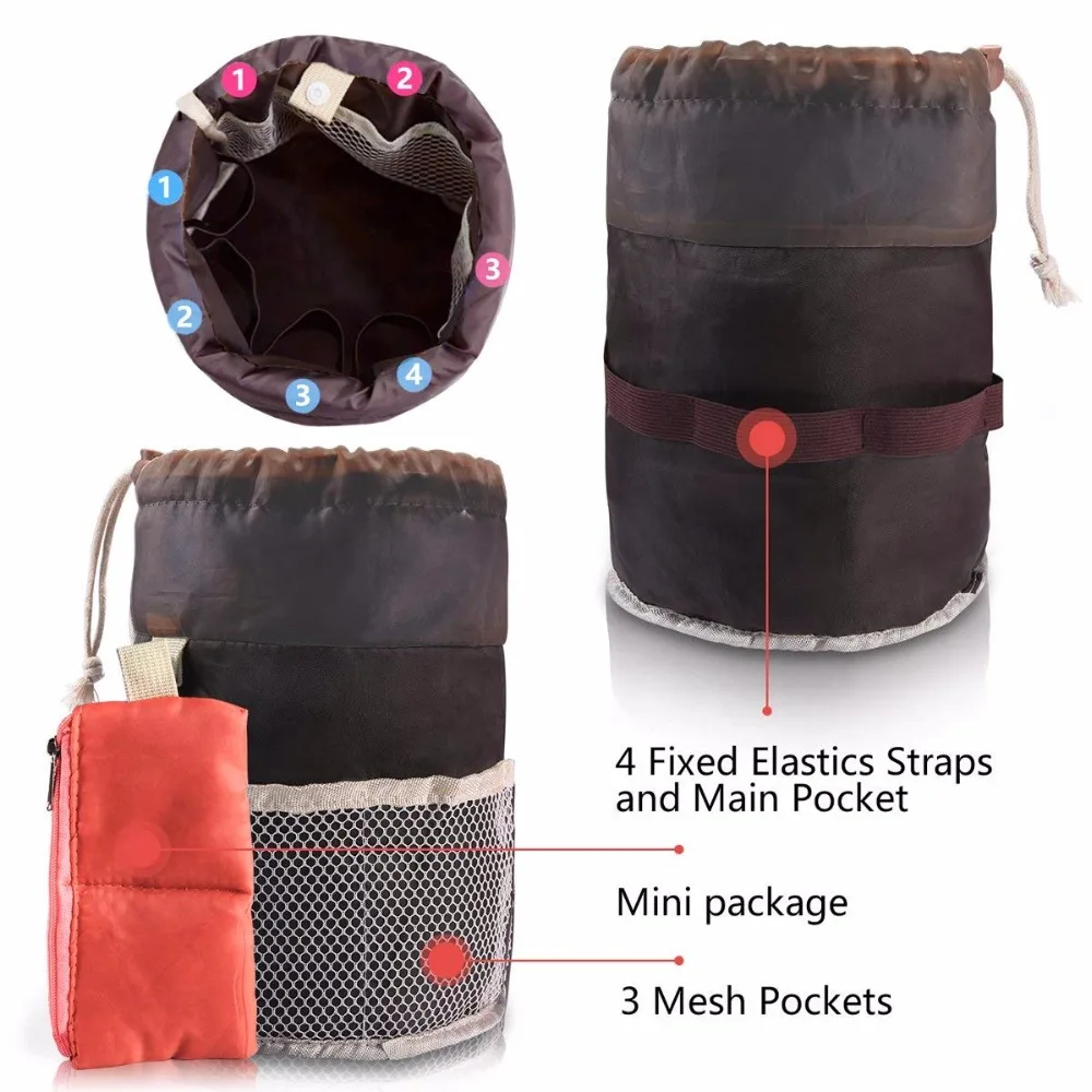 DIHFXX Прямая поставка женская косметичка на шнурке в форме бочонка