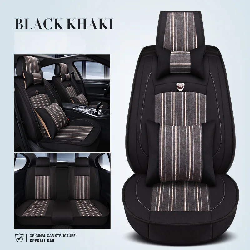 black Автомобильные чехлы на сиденья для hyundai creta ix25 elantra i30 i40 ix35 kona santa fe solaris sonata sorento terracan tucso - Название цвета: black