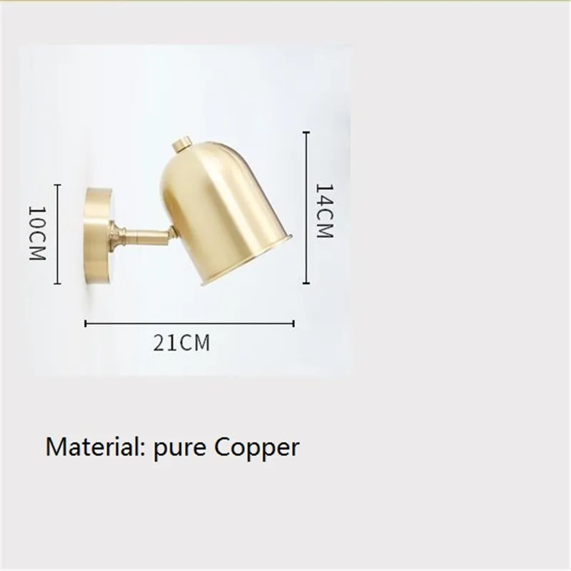 Американский медный Регулируемый Настенный Бра простой винтажный светодиодный